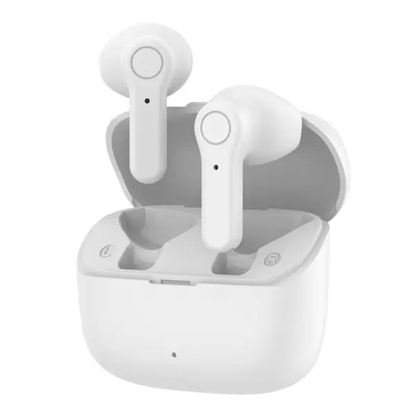 Prixton bluetooth -nappikuulokkeet rasiassa